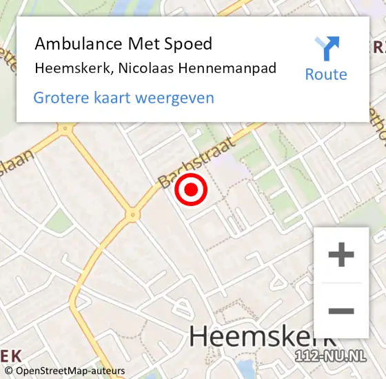 Locatie op kaart van de 112 melding: Ambulance Met Spoed Naar Heemskerk, Nicolaas Hennemanpad op 11 december 2023 09:03