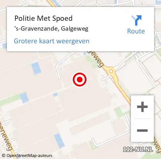 Locatie op kaart van de 112 melding: Politie Met Spoed Naar 's-Gravenzande, Galgeweg op 11 december 2023 09:10