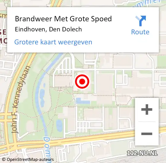 Locatie op kaart van de 112 melding: Brandweer Met Grote Spoed Naar Eindhoven, Den Dolech op 11 december 2023 09:42