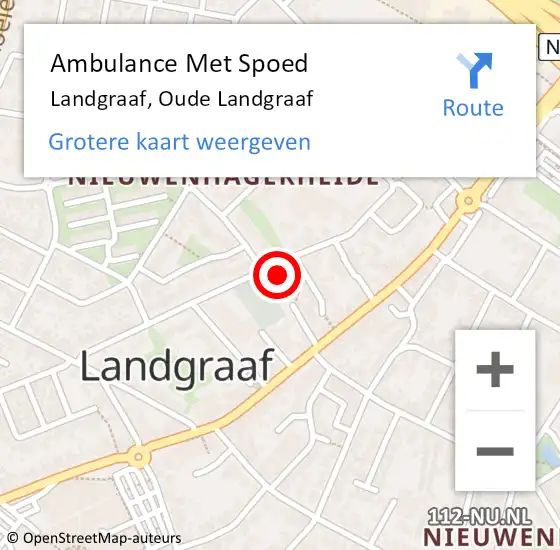 Locatie op kaart van de 112 melding: Ambulance Met Spoed Naar Landgraaf, Oude Landgraaf op 18 september 2014 08:52