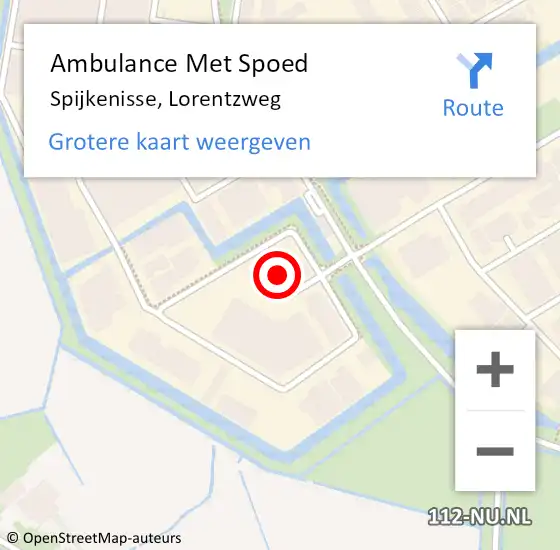 Locatie op kaart van de 112 melding: Ambulance Met Spoed Naar Spijkenisse, Lorentzweg op 11 december 2023 10:59