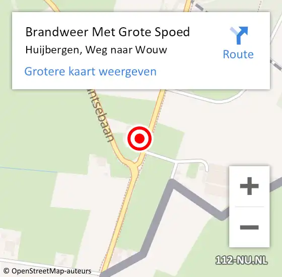 Locatie op kaart van de 112 melding: Brandweer Met Grote Spoed Naar Huijbergen, Weg naar Wouw op 11 december 2023 12:10