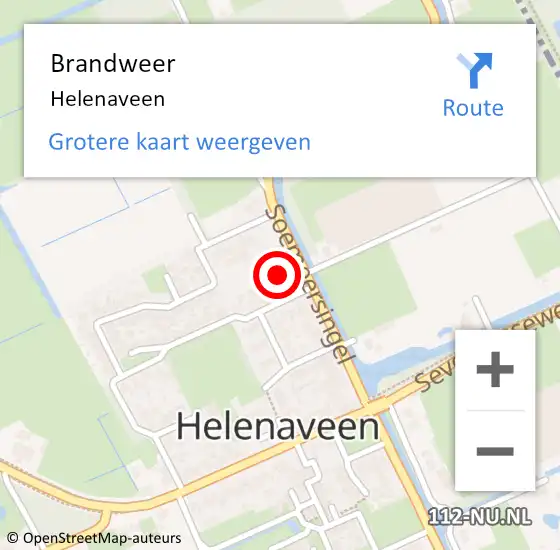 Locatie op kaart van de 112 melding: Brandweer Helenaveen op 18 september 2014 09:03