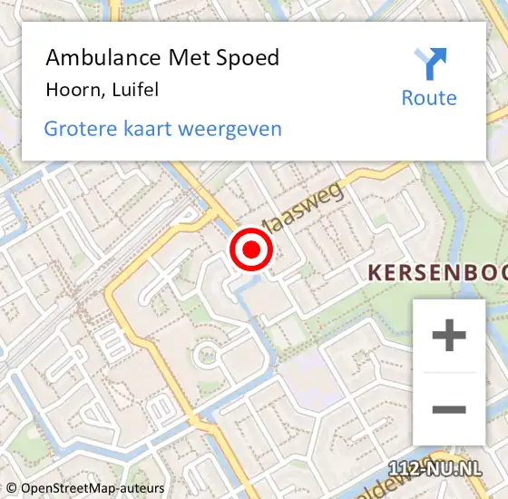 Locatie op kaart van de 112 melding: Ambulance Met Spoed Naar Hoorn, Luifel op 11 december 2023 12:42