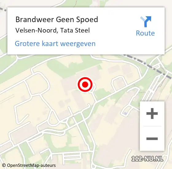 Locatie op kaart van de 112 melding: Brandweer Geen Spoed Naar Velsen-Noord, Tata Steel op 11 december 2023 13:02