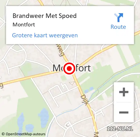 Locatie op kaart van de 112 melding: Brandweer Met Spoed Naar Montfort op 11 december 2023 13:03