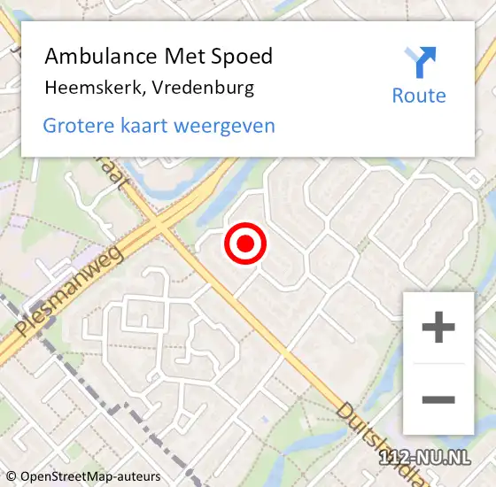 Locatie op kaart van de 112 melding: Ambulance Met Spoed Naar Heemskerk, Vredenburg op 11 december 2023 13:50