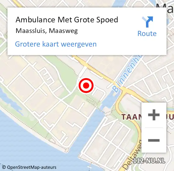 Locatie op kaart van de 112 melding: Ambulance Met Grote Spoed Naar Maassluis, Maasweg op 11 december 2023 13:51