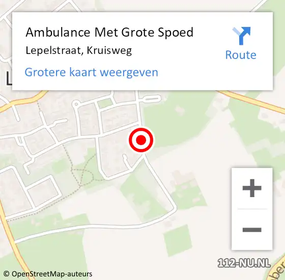 Locatie op kaart van de 112 melding: Ambulance Met Grote Spoed Naar Lepelstraat, Kruisweg op 18 september 2014 09:14