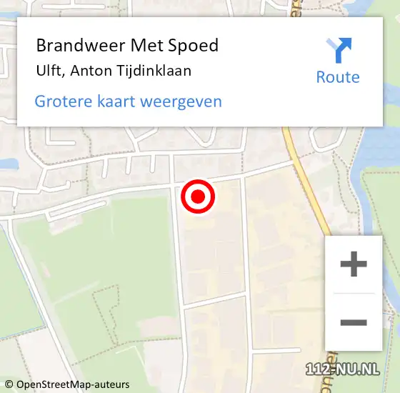 Locatie op kaart van de 112 melding: Brandweer Met Spoed Naar Ulft, Anton Tijdinklaan op 11 december 2023 14:10