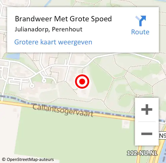 Locatie op kaart van de 112 melding: Brandweer Met Grote Spoed Naar Julianadorp, Perenhout op 11 december 2023 14:24