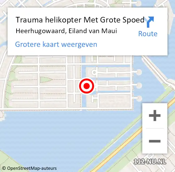 Locatie op kaart van de 112 melding: Trauma helikopter Met Grote Spoed Naar Heerhugowaard, Eiland van Maui op 11 december 2023 15:07