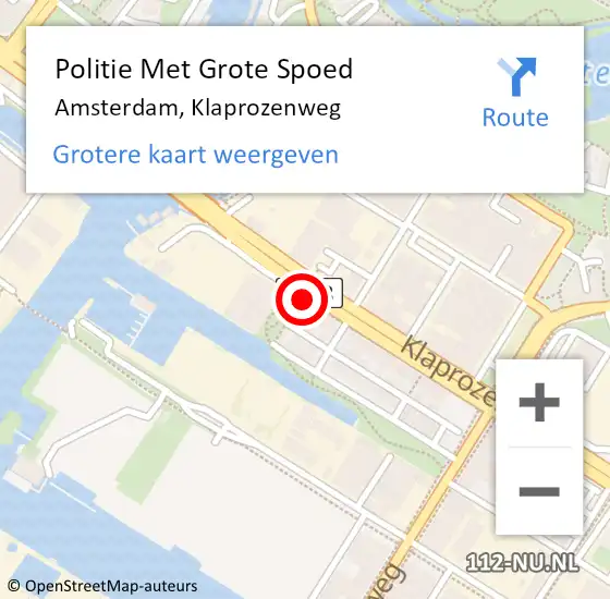 Locatie op kaart van de 112 melding: Politie Met Grote Spoed Naar Amsterdam, Klaprozenweg op 11 december 2023 17:02