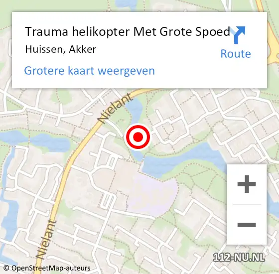 Locatie op kaart van de 112 melding: Trauma helikopter Met Grote Spoed Naar Huissen, Akker op 11 december 2023 18:05