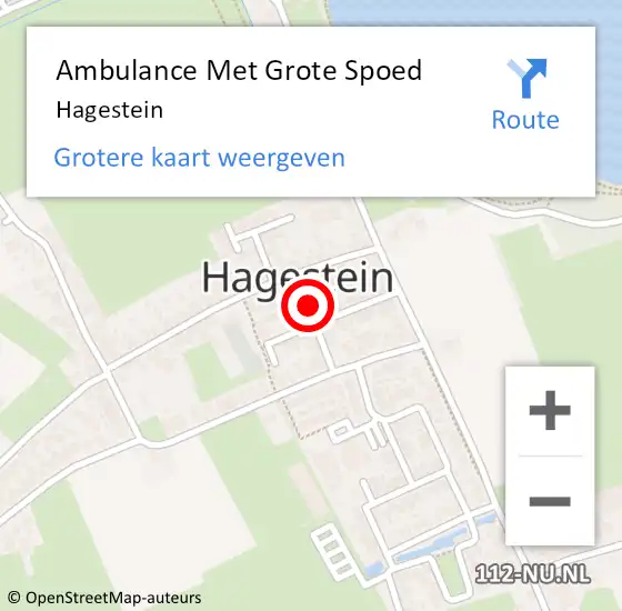Locatie op kaart van de 112 melding: Ambulance Met Grote Spoed Naar Hagestein op 11 december 2023 18:56