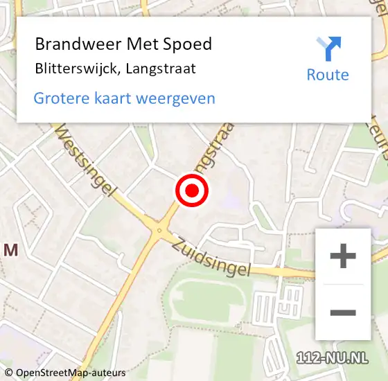 Locatie op kaart van de 112 melding: Brandweer Met Spoed Naar Blitterswijck, Langstraat op 11 december 2023 19:01