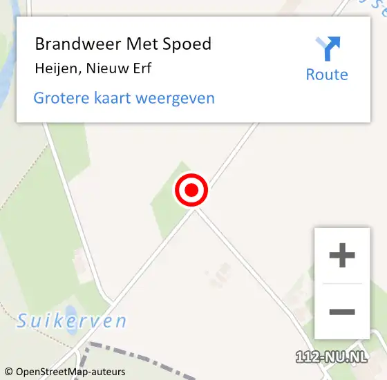 Locatie op kaart van de 112 melding: Brandweer Met Spoed Naar Heijen, Nieuw Erf op 11 december 2023 19:02