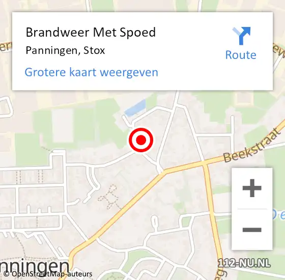 Locatie op kaart van de 112 melding: Brandweer Met Spoed Naar Panningen, Stox op 11 december 2023 19:03