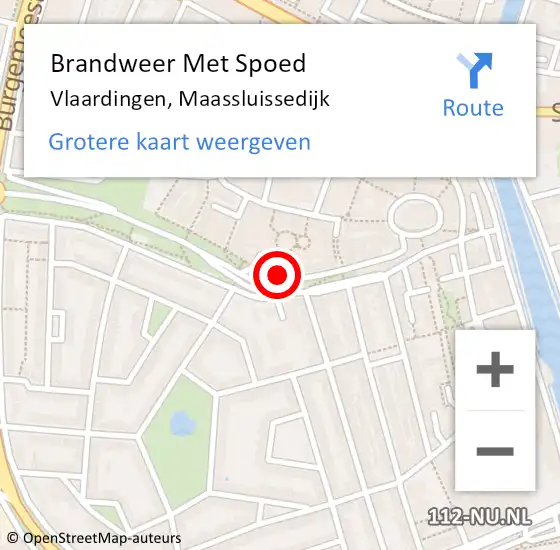 Locatie op kaart van de 112 melding: Brandweer Met Spoed Naar Vlaardingen, Maassluissedijk op 11 december 2023 19:07