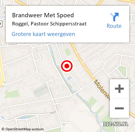 Locatie op kaart van de 112 melding: Brandweer Met Spoed Naar Roggel, Pastoor Schippersstraat op 11 december 2023 19:07