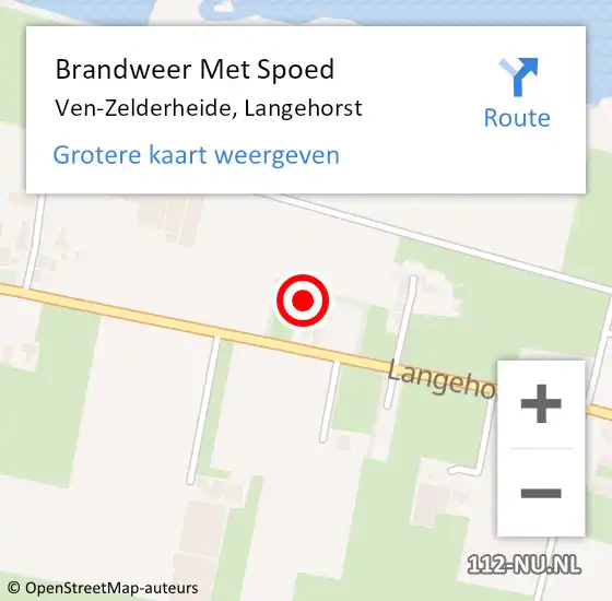 Locatie op kaart van de 112 melding: Brandweer Met Spoed Naar Ven-Zelderheide, Langehorst op 11 december 2023 19:09
