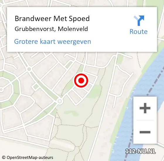 Locatie op kaart van de 112 melding: Brandweer Met Spoed Naar Grubbenvorst, Molenveld op 11 december 2023 19:11