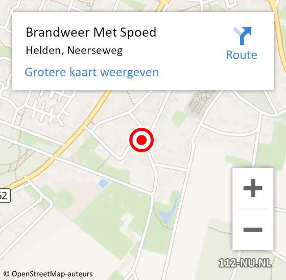 Locatie op kaart van de 112 melding: Brandweer Met Spoed Naar Helden, Neerseweg op 11 december 2023 19:11