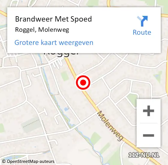 Locatie op kaart van de 112 melding: Brandweer Met Spoed Naar Roggel, Molenweg op 11 december 2023 19:11