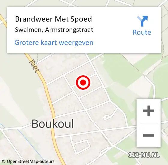 Locatie op kaart van de 112 melding: Brandweer Met Spoed Naar Swalmen, Armstrongstraat op 11 december 2023 19:14