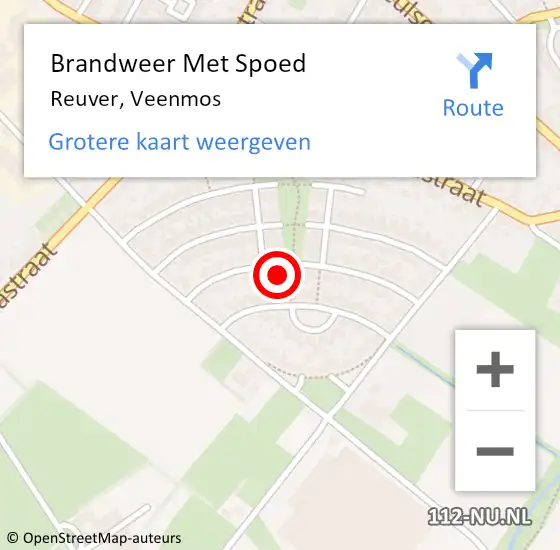 Locatie op kaart van de 112 melding: Brandweer Met Spoed Naar Reuver, Veenmos op 11 december 2023 19:17