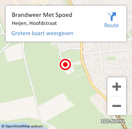 Locatie op kaart van de 112 melding: Brandweer Met Spoed Naar Heijen, Hoofdstraat op 11 december 2023 19:20
