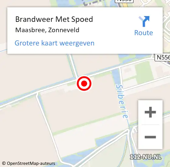 Locatie op kaart van de 112 melding: Brandweer Met Spoed Naar Maasbree, Zonneveld op 11 december 2023 19:26