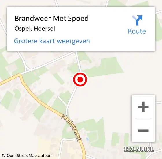 Locatie op kaart van de 112 melding: Brandweer Met Spoed Naar Ospel, Heersel op 11 december 2023 19:27