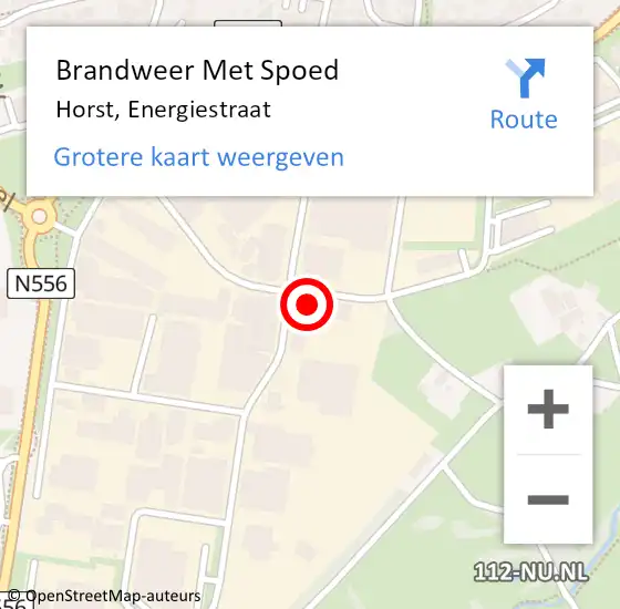 Locatie op kaart van de 112 melding: Brandweer Met Spoed Naar Horst, Energiestraat op 11 december 2023 19:28