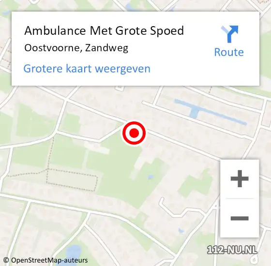 Locatie op kaart van de 112 melding: Ambulance Met Grote Spoed Naar Oostvoorne, Zandweg op 11 december 2023 19:35
