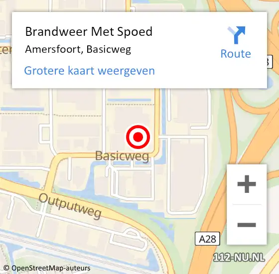 Locatie op kaart van de 112 melding: Brandweer Met Spoed Naar Amersfoort, Basicweg op 11 december 2023 21:29