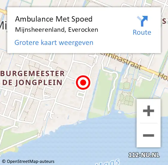 Locatie op kaart van de 112 melding: Ambulance Met Spoed Naar Mijnsheerenland, Everocken op 11 december 2023 23:13