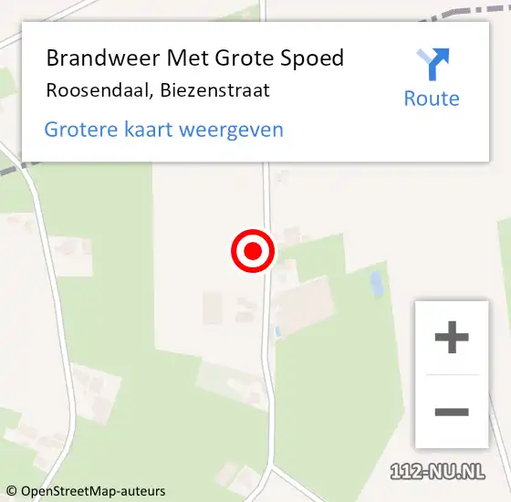 Locatie op kaart van de 112 melding: Brandweer Met Grote Spoed Naar Roosendaal, Biezenstraat op 12 december 2023 00:22