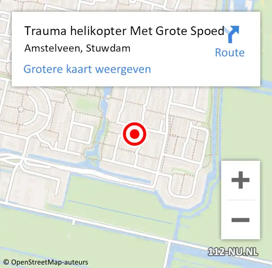 Locatie op kaart van de 112 melding: Trauma helikopter Met Grote Spoed Naar Amstelveen, Stuwdam op 12 december 2023 01:28