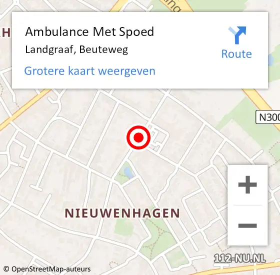 Locatie op kaart van de 112 melding: Ambulance Met Spoed Naar Landgraaf, Beuteweg op 18 september 2014 10:10