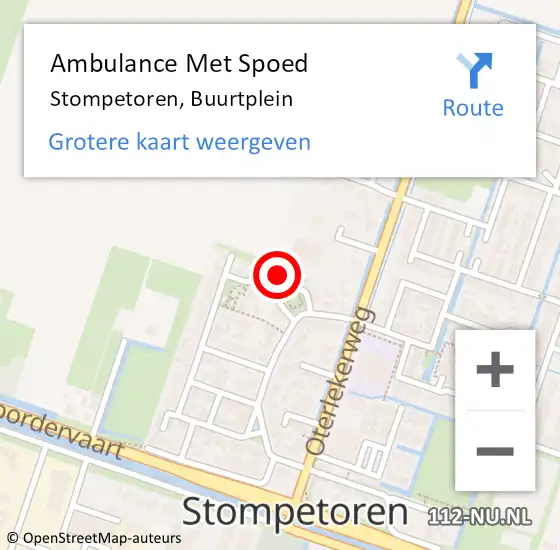 Locatie op kaart van de 112 melding: Ambulance Met Spoed Naar Stompetoren, Buurtplein op 12 december 2023 05:05