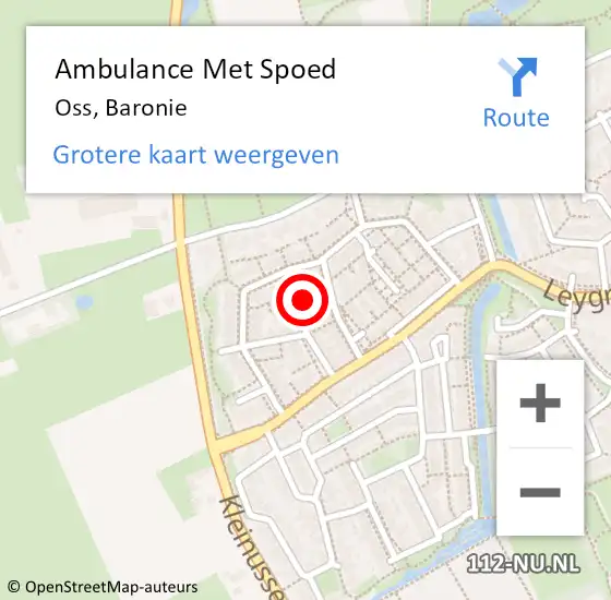 Locatie op kaart van de 112 melding: Ambulance Met Spoed Naar Oss, Baronie op 18 september 2014 10:16