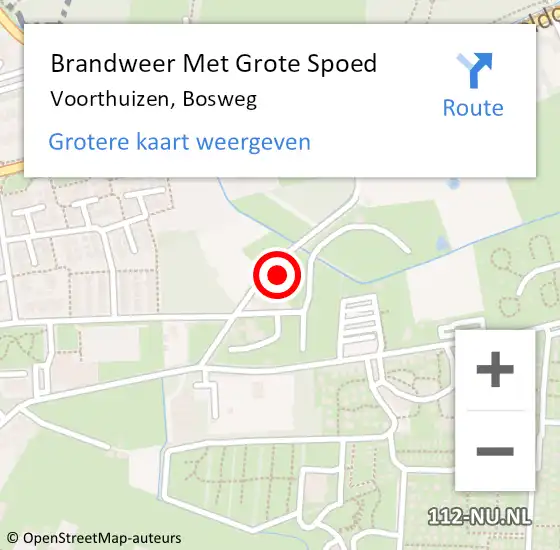 Locatie op kaart van de 112 melding: Brandweer Met Grote Spoed Naar Voorthuizen, Bosweg op 12 december 2023 06:58