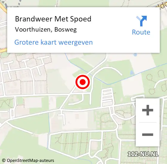 Locatie op kaart van de 112 melding: Brandweer Met Spoed Naar Voorthuizen, Bosweg op 12 december 2023 07:26