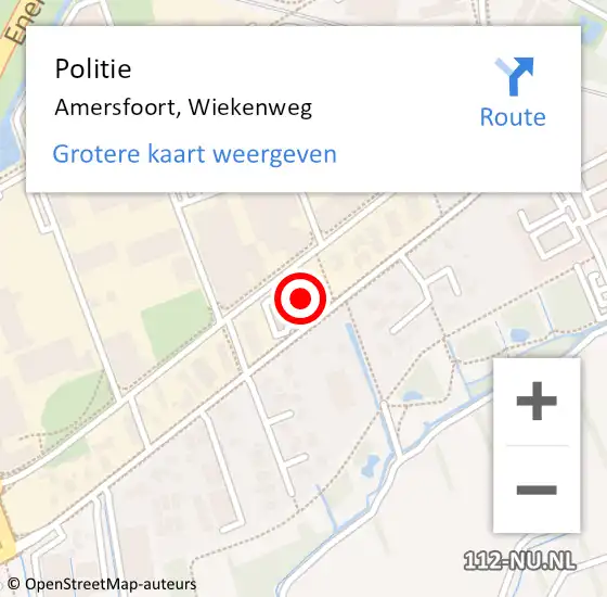 Locatie op kaart van de 112 melding: Politie Amersfoort, Wiekenweg op 12 december 2023 08:03