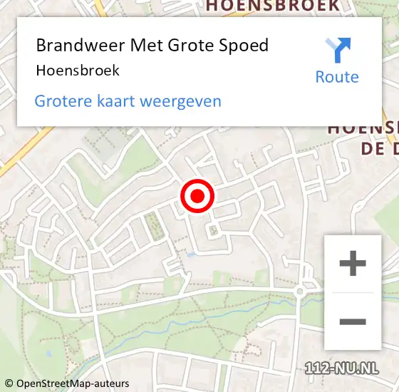 Locatie op kaart van de 112 melding: Brandweer Met Grote Spoed Naar Hoensbroek op 12 december 2023 08:36