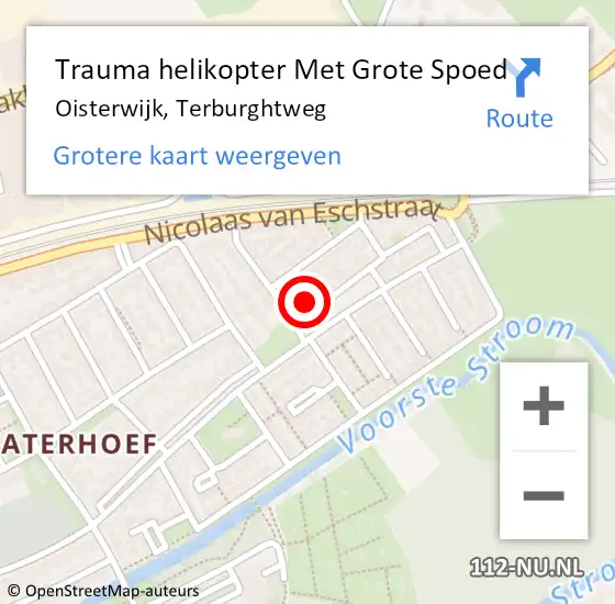 Locatie op kaart van de 112 melding: Trauma helikopter Met Grote Spoed Naar Oisterwijk, Terburghtweg op 12 december 2023 08:50