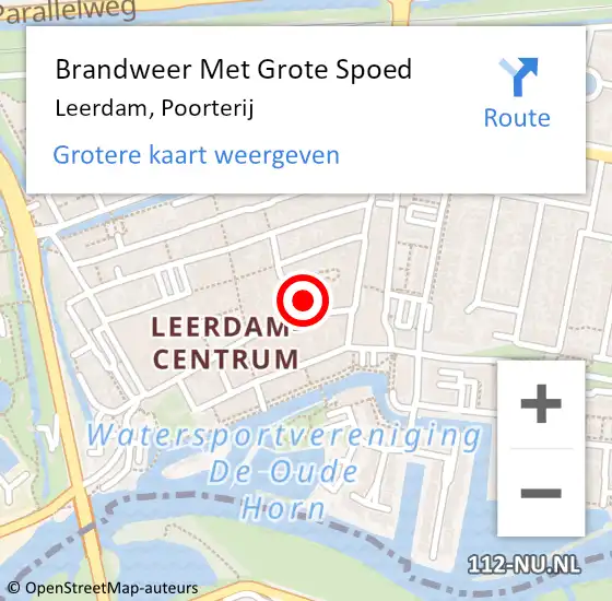 Locatie op kaart van de 112 melding: Brandweer Met Grote Spoed Naar Leerdam, Poorterij op 12 december 2023 09:27