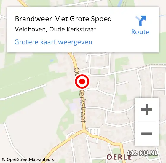 Locatie op kaart van de 112 melding: Brandweer Met Grote Spoed Naar Veldhoven, Oude Kerkstraat op 12 december 2023 09:39