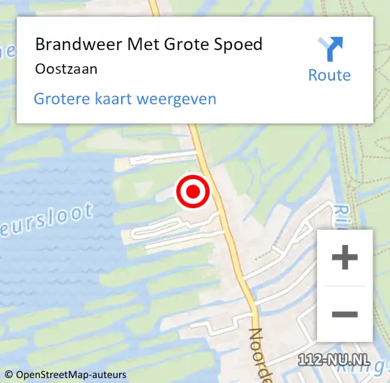 Locatie op kaart van de 112 melding: Brandweer Met Grote Spoed Naar Oostzaan op 12 december 2023 12:27